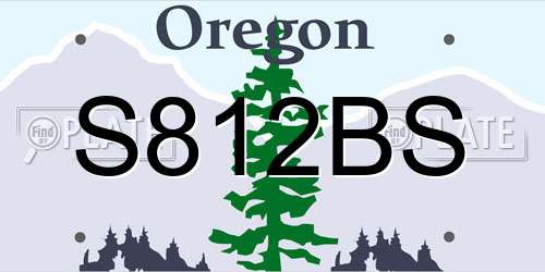 S812BS Oregon License Plate