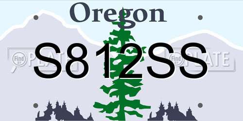 S812SS Oregon License Plate