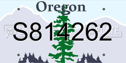 S814262 Oregon License Plate