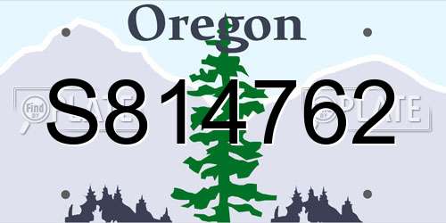 S814762 Oregon License Plate
