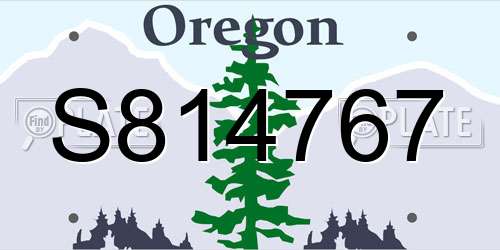 S814767 Oregon License Plate
