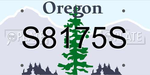 S8175S Oregon License Plate