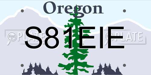 S81EIE Oregon License Plate