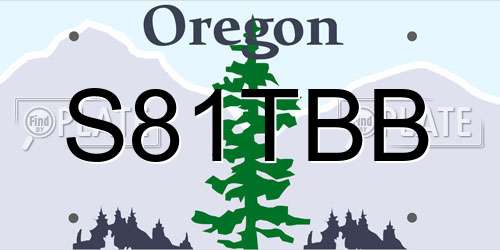 S81TBB Oregon License Plate