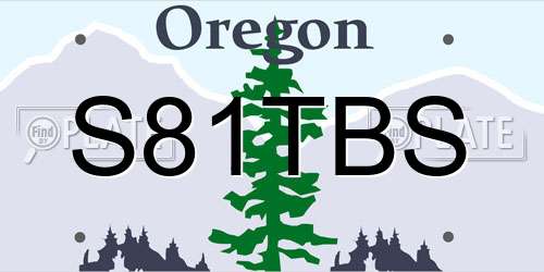 S81TBS Oregon License Plate
