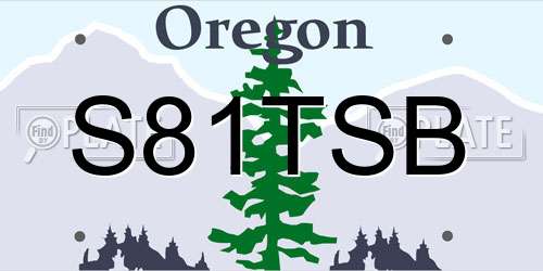S81TSB Oregon License Plate