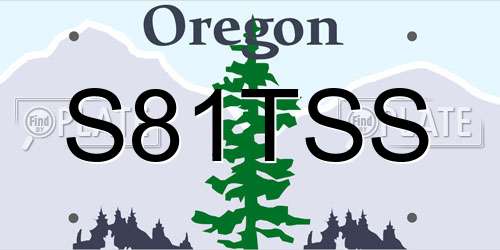S81TSS Oregon License Plate