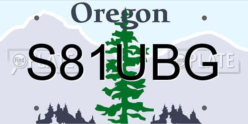 S81UBG Oregon License Plate