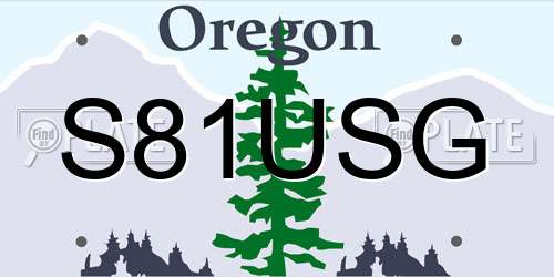 S81USG Oregon License Plate