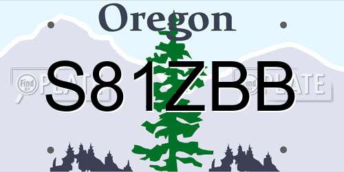 S81ZBB Oregon License Plate