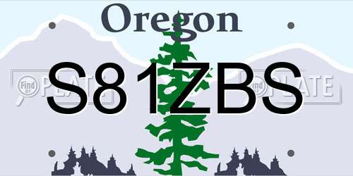 S81ZBS Oregon License Plate