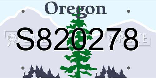 S820278 Oregon License Plate