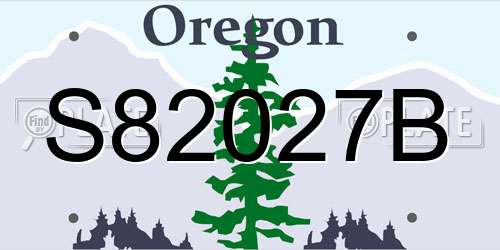 S82027B Oregon License Plate