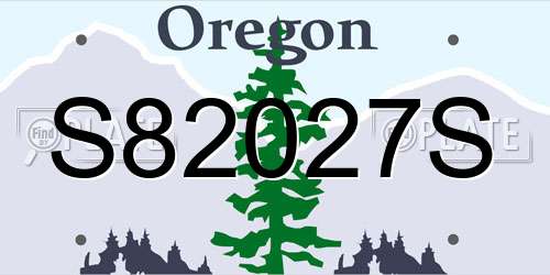 S82027S Oregon License Plate