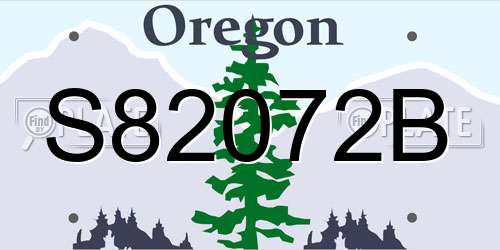 S82072B Oregon License Plate