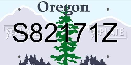 S82171Z Oregon License Plate