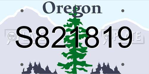 S821819 Oregon License Plate