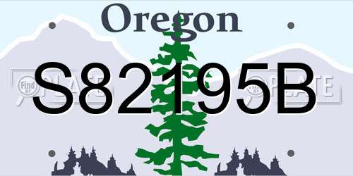 S82195B Oregon License Plate