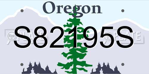 S82195S Oregon License Plate