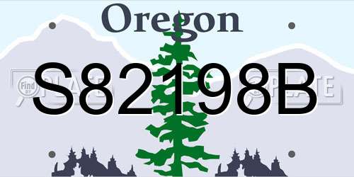 S82198B Oregon License Plate