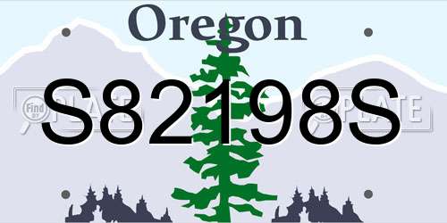 S82198S Oregon License Plate