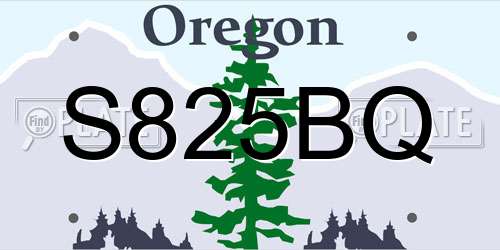 S825BQ Oregon License Plate