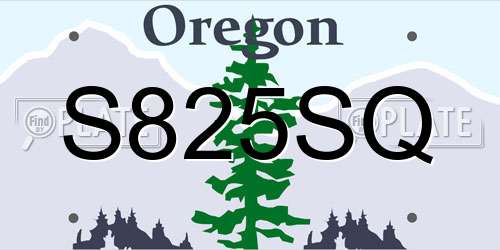 S825SQ Oregon License Plate