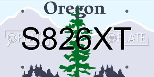 S826XT Oregon License Plate
