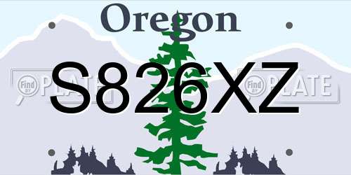 S826XZ Oregon License Plate