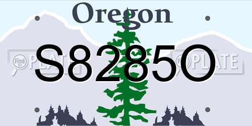 S8285O Oregon License Plate