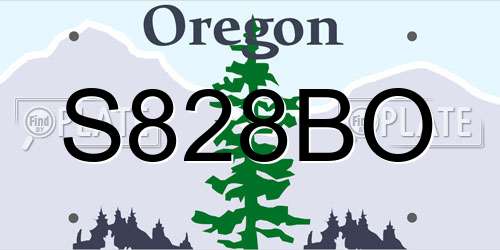 S828BO Oregon License Plate