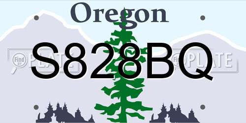 S828BQ Oregon License Plate
