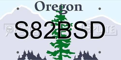 S82BSD Oregon License Plate