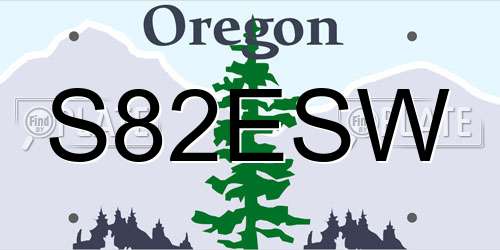 S82ESW Oregon License Plate