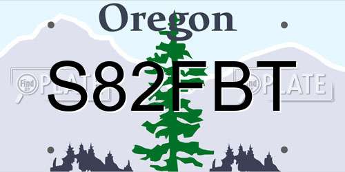 S82FBT Oregon License Plate