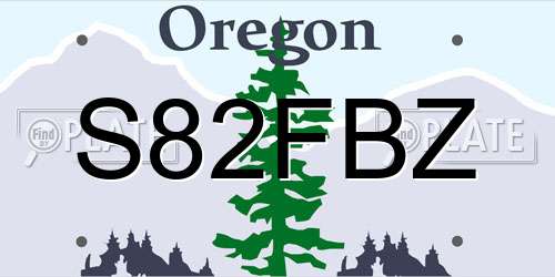 S82FBZ Oregon License Plate