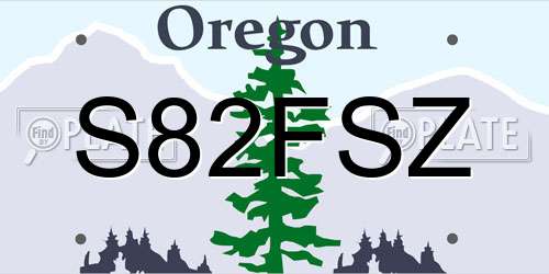 S82FSZ Oregon License Plate