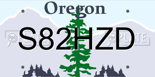 S82HZD Oregon License Plate