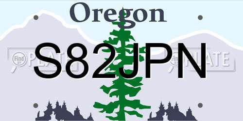S82JPN Oregon License Plate