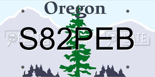 S82PEB Oregon License Plate