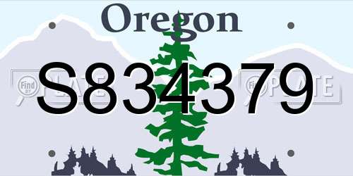 S834379 Oregon License Plate