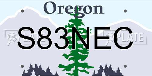 S83NEC Oregon License Plate