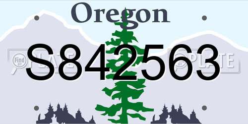 S842563 Oregon License Plate