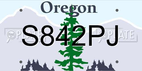S842PJ Oregon License Plate