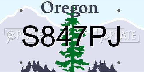 S847PJ Oregon License Plate