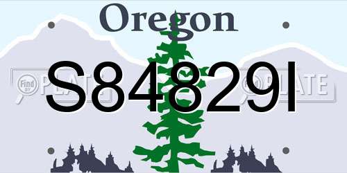 S84829I Oregon License Plate