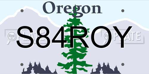 S84ROY Oregon License Plate