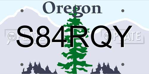 S84RQY Oregon License Plate