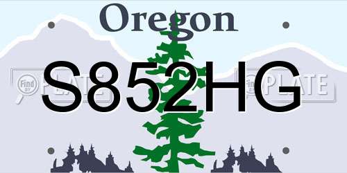 S852HG Oregon License Plate