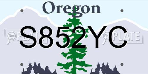 S852YC Oregon License Plate